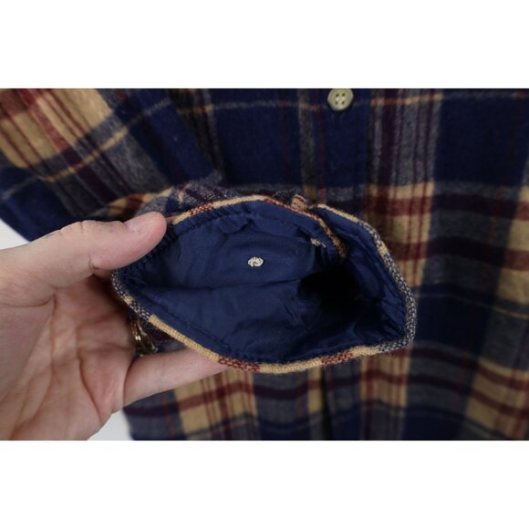 Vtg 70s 80s Streetwear Mens Medium Wool Blend Knit Collared Button Shirt Plaid - Picture 6 of 11